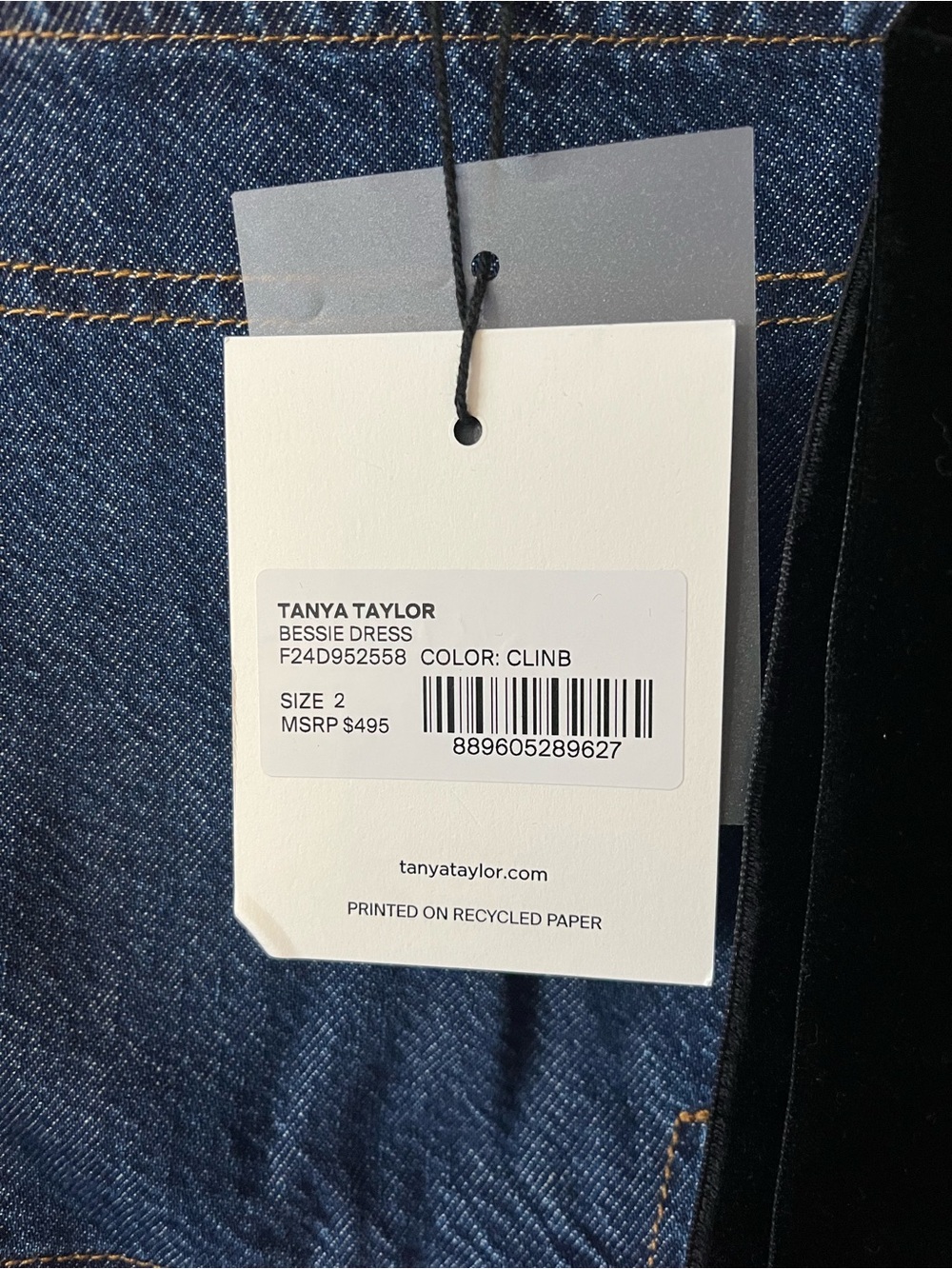 NWT Tanya Taylor Bessie Mini Denim Dress 100% Cotton Sz 2 - Picture 8 of 11